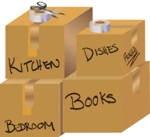 Illustration of labeled moving boxes