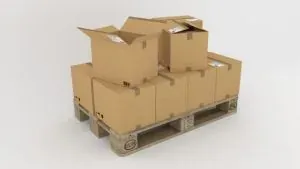 Cardboard boxes on wooden pallet