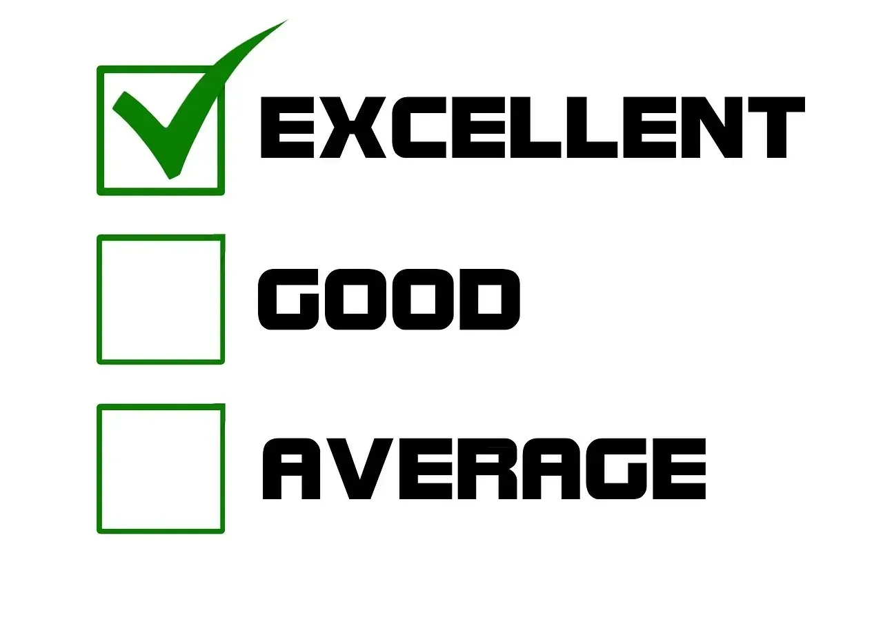 Checklist graphic with excellent rating checked