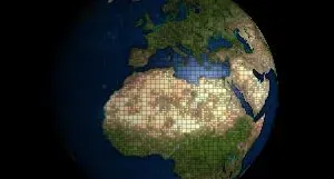 Digital globe showing Africa and Europe