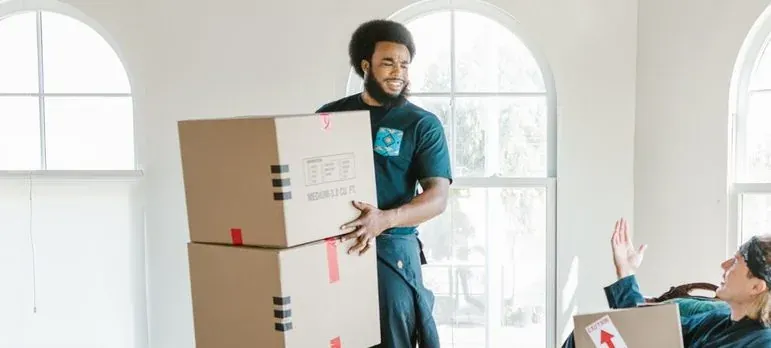 Movers loading boxes into a truck in New Jersey