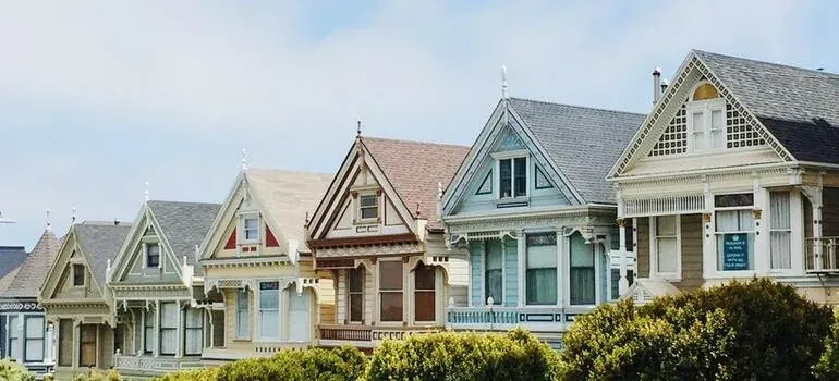 Victorian painted ladies row houses