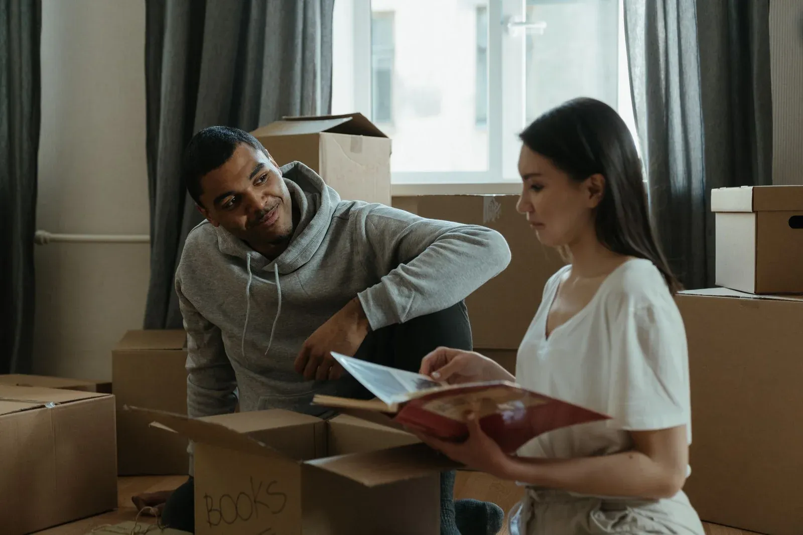 A New Jersey moving crew loading boxes into a truck