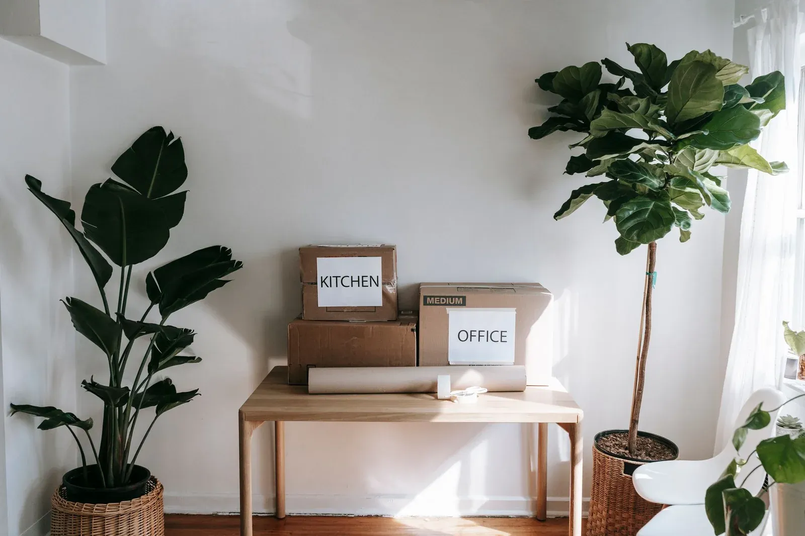 Office movers reviewing a written moving estimate in New Jersey
